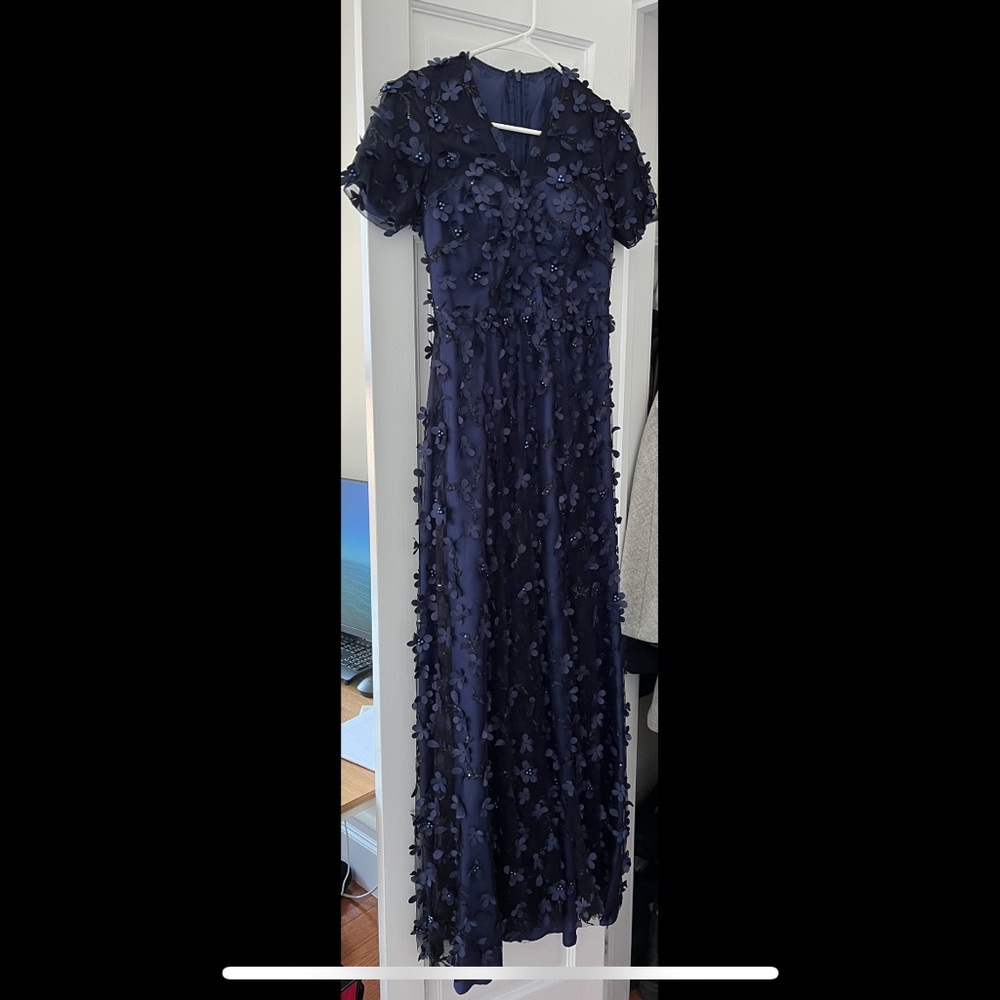 Navy Appliqué Gown